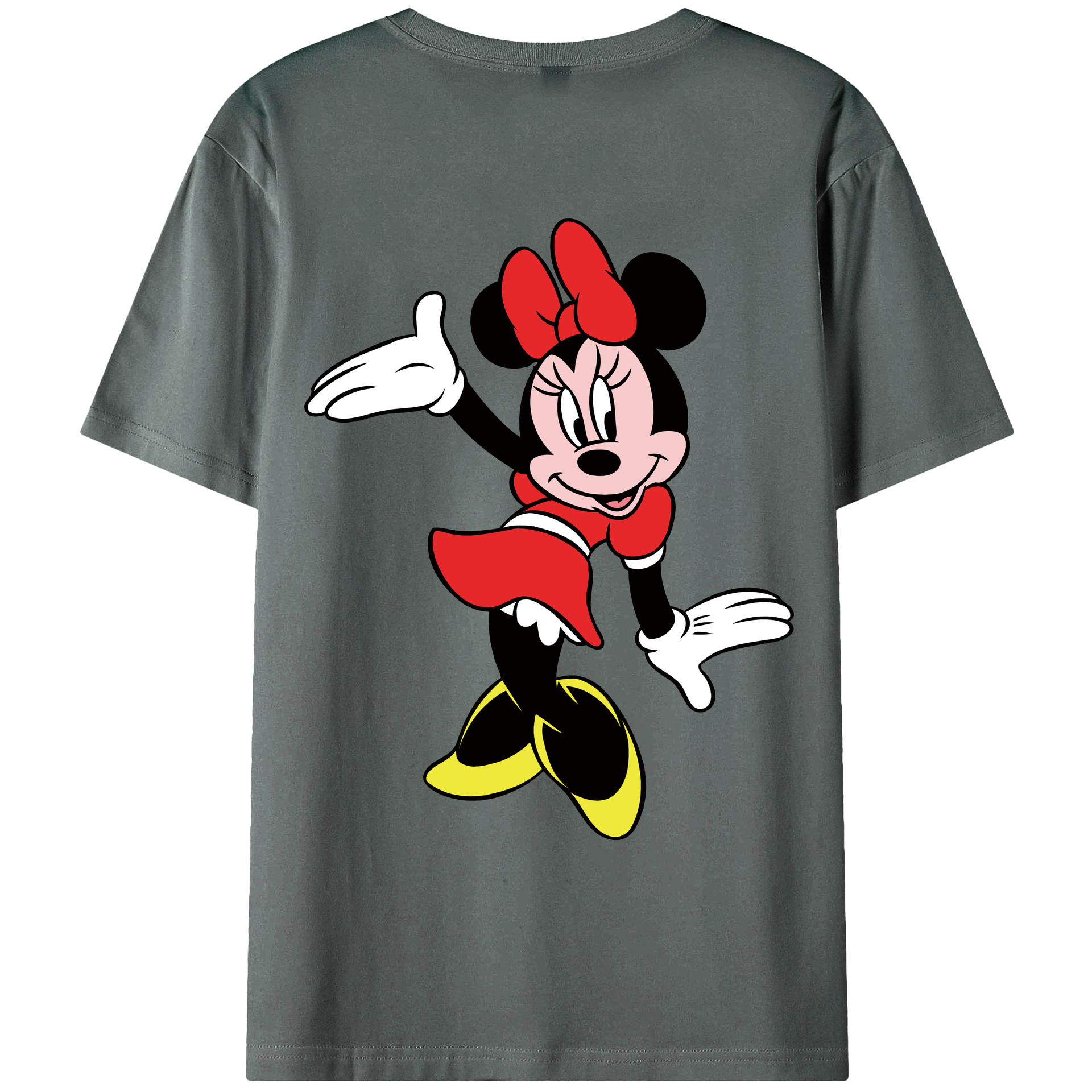 ミッキーマウス Mickey Mouse 綿100％ メンズ半袖Tシャツ（バックプリント） 通気性